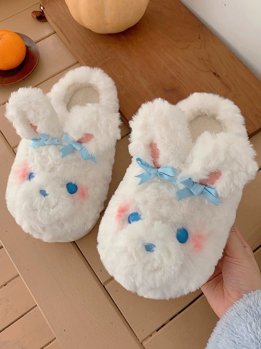 Bow Tie Bunny Cotton Slippers