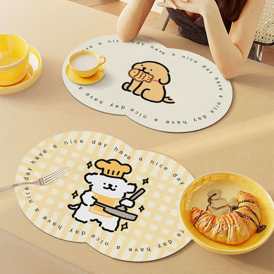 Cute Cartoon Waterproof & Oilproof & Heat-resistant Leather Placemat