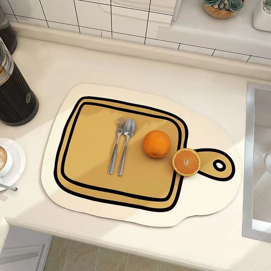 Cutting Board-Shaped Kitchen Utensil Draining Mat