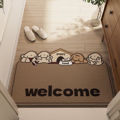 Welcome Home Puppy Silk Loop Welcome Doormat