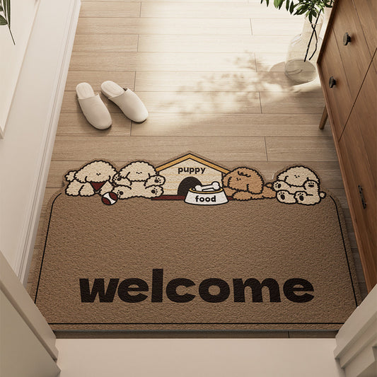 Welcome Home Puppy Silk Loop Welcome Doormat