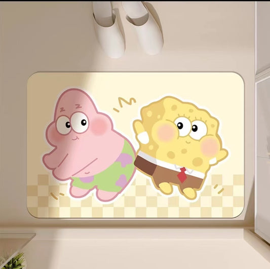 SpongeBob and Patrick Diatomaceous Earth Water-Absorbing Bath Mat