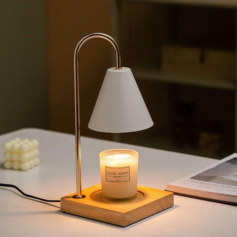 White Minimalist Candle Warmer Lamp