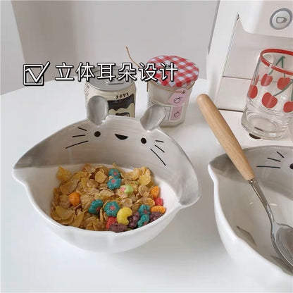 Totoro Shaped Large Ceramic Bowl