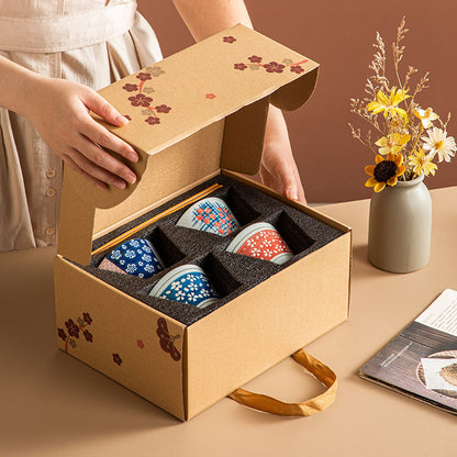 Japanese-Style Ceramic Bowl & Chopstick Gift Set