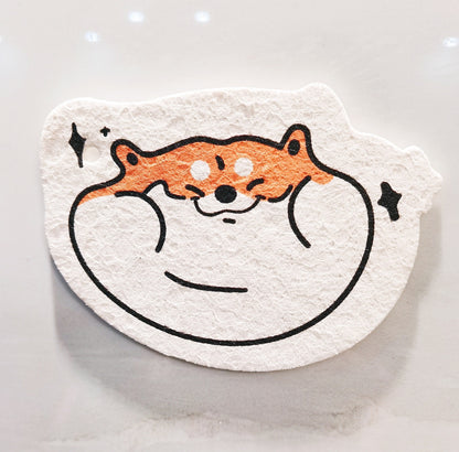 Cartoon Wood Pulp Cotton Absorbent Dishcloth (Set Of 2)