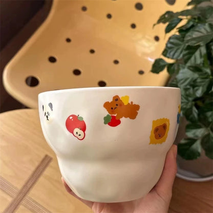 Adorable Duck and Bear Large-Capacity Japanese Ramen Bowl