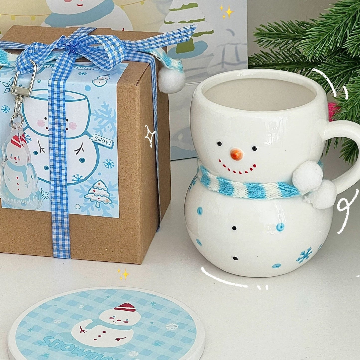 Adorable Snowman Mug with Gift Box