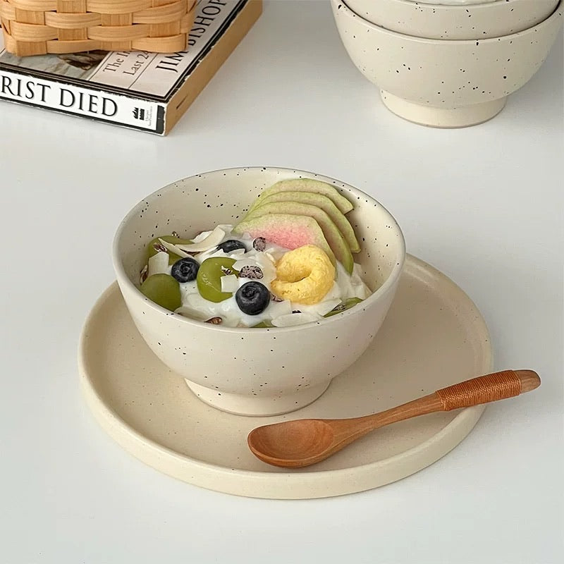 Korean Matte Speckled Ceramic Bowl