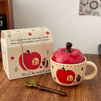 Christmas Apple-themed Ceramic Mug Gift Set