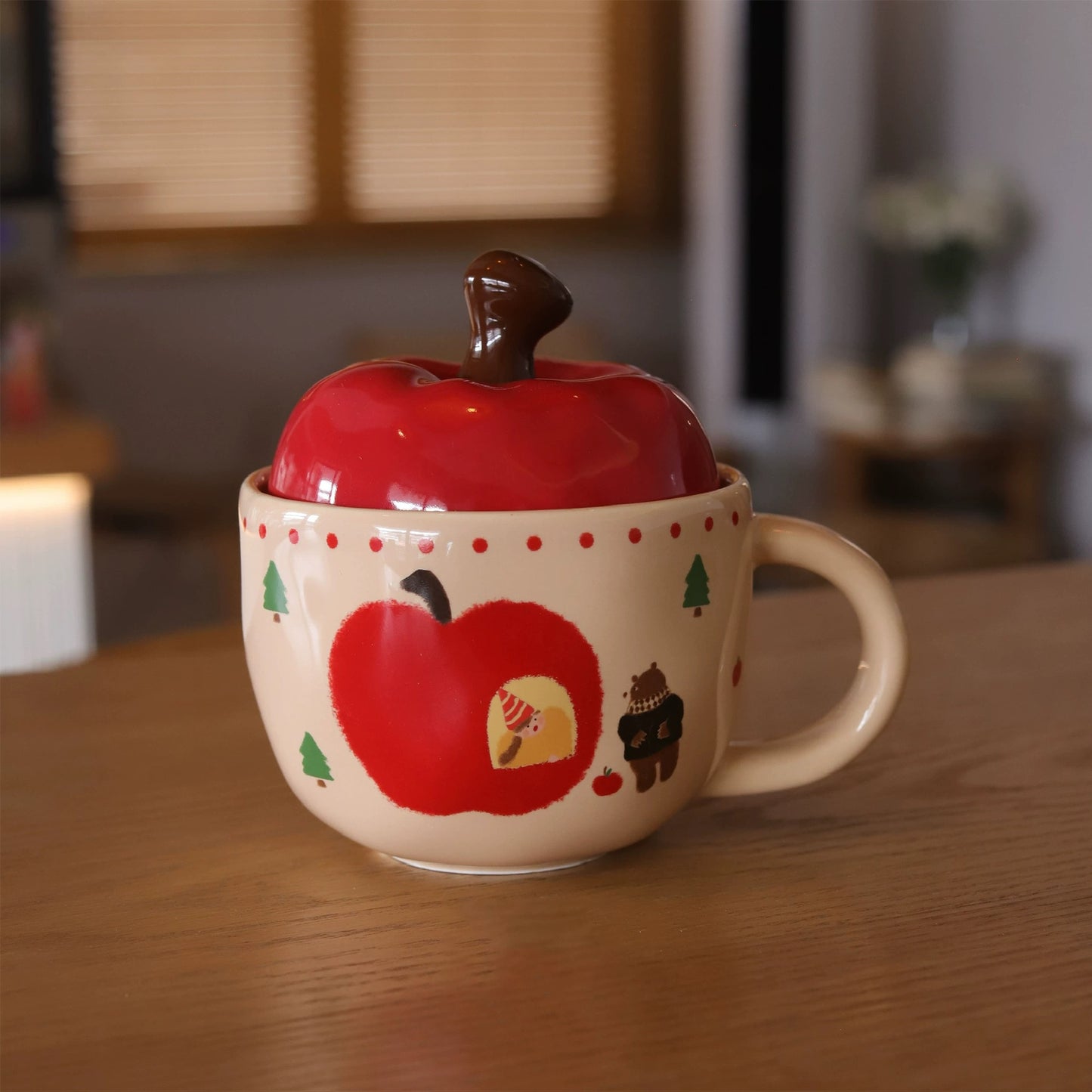 Christmas Apple-themed Ceramic Mug Gift Set