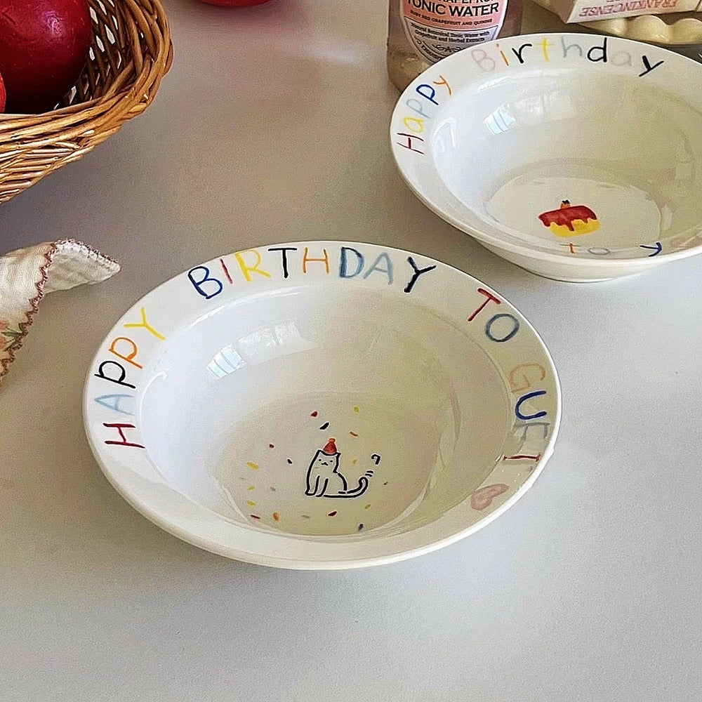 Birthday-Themed Ceramic Bowl