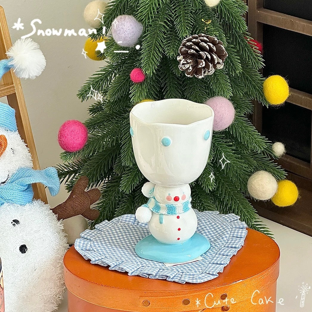 Snowman Goblet with Ribbon Gift Box + Snowman Gift Bag