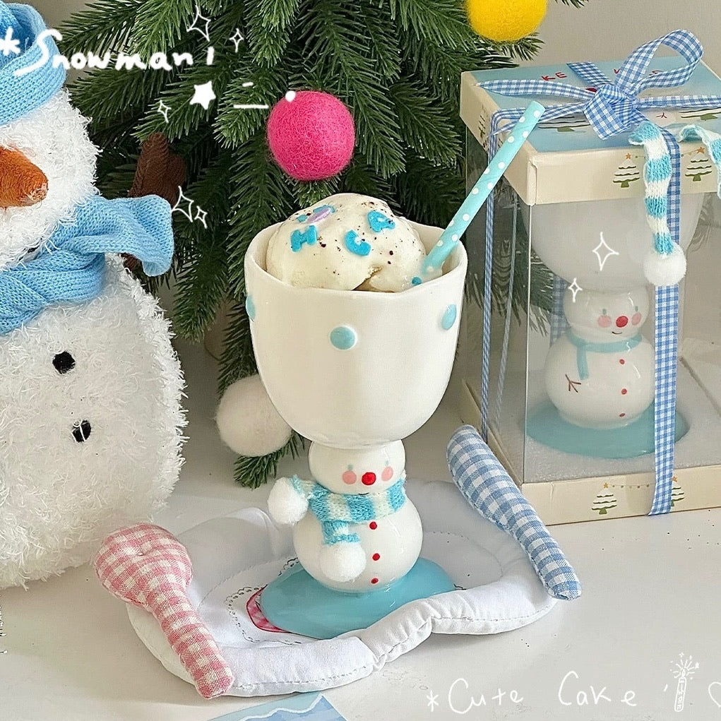 Snowman Goblet with Ribbon Gift Box + Snowman Gift Bag