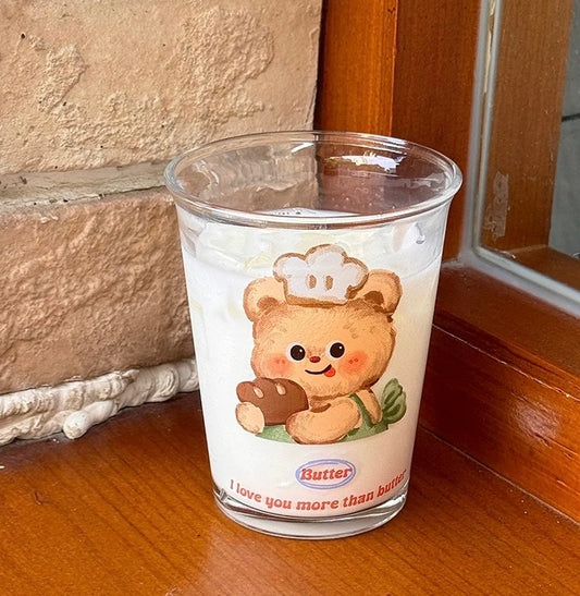 Butter Bear Glass Cup