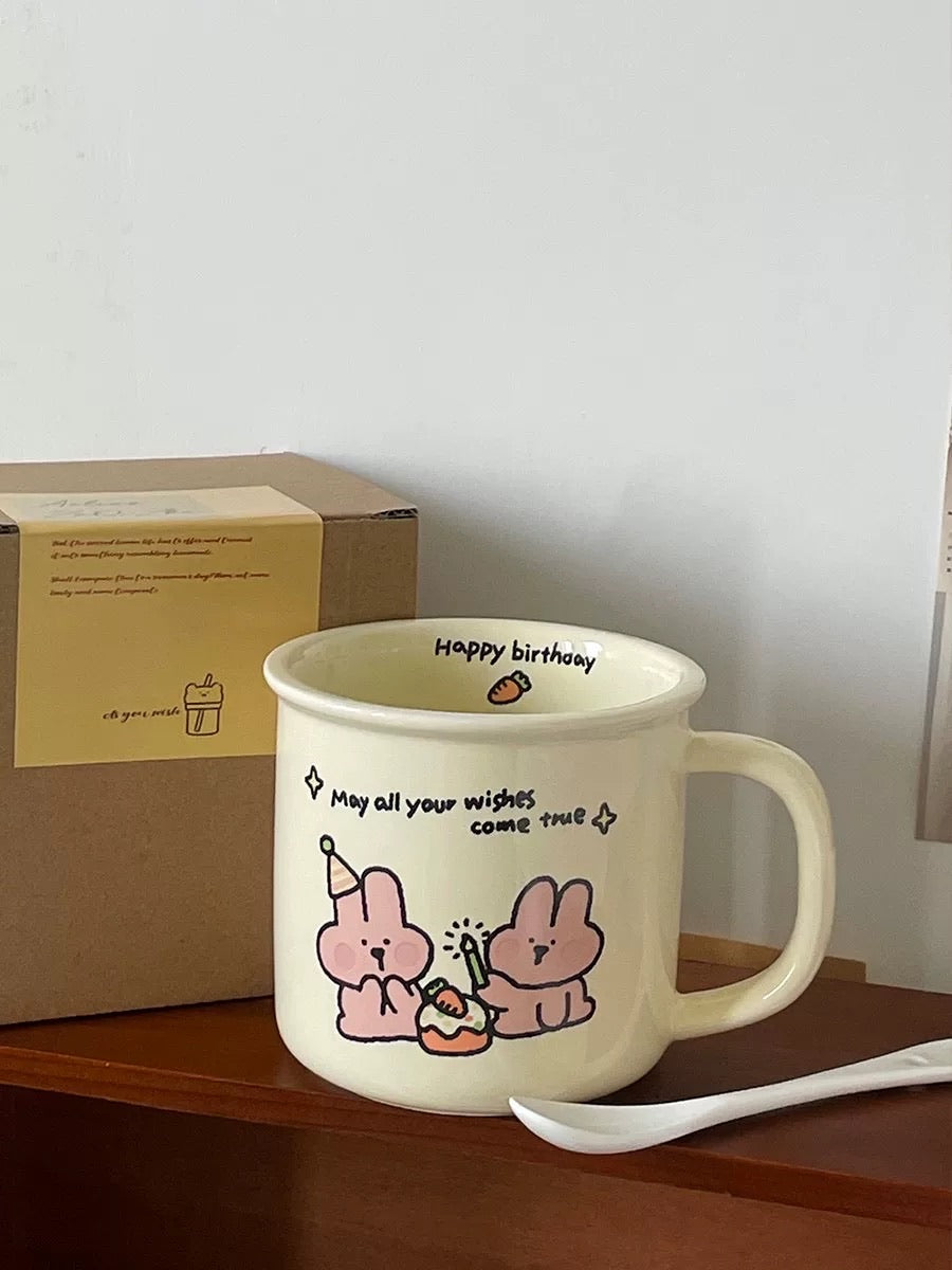 Birthday Bunny Mug Set with Spoon