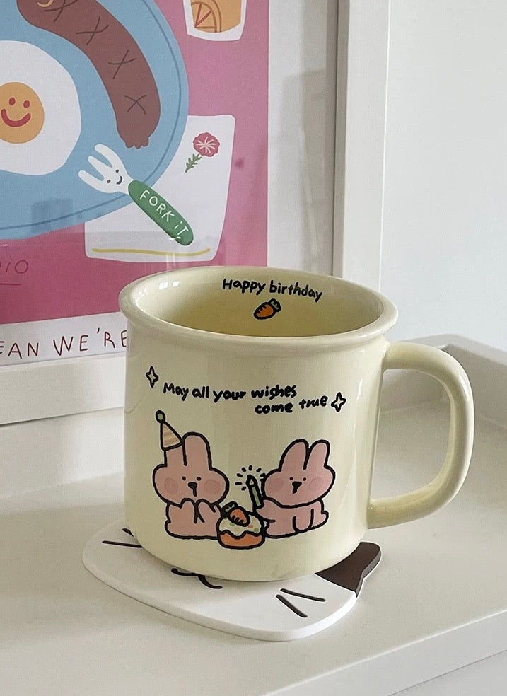 Birthday Bunny Mug Set with Spoon