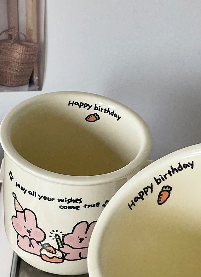 Birthday Bunny Mug Set with Spoon