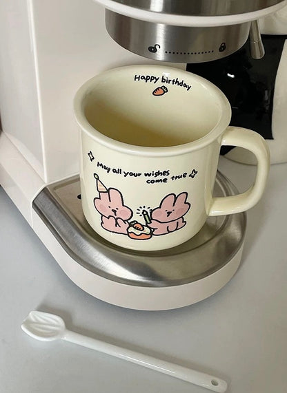 Birthday Bunny Mug Set with Spoon