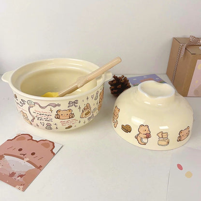 Butter Bear Dual Ceramic Bowl Set