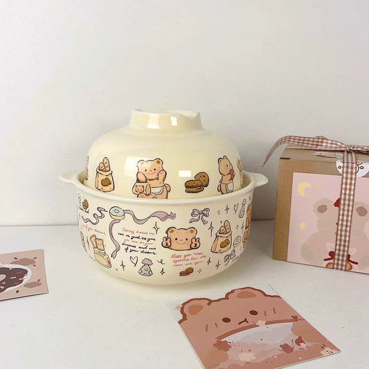 Butter Bear Dual Ceramic Bowl Set