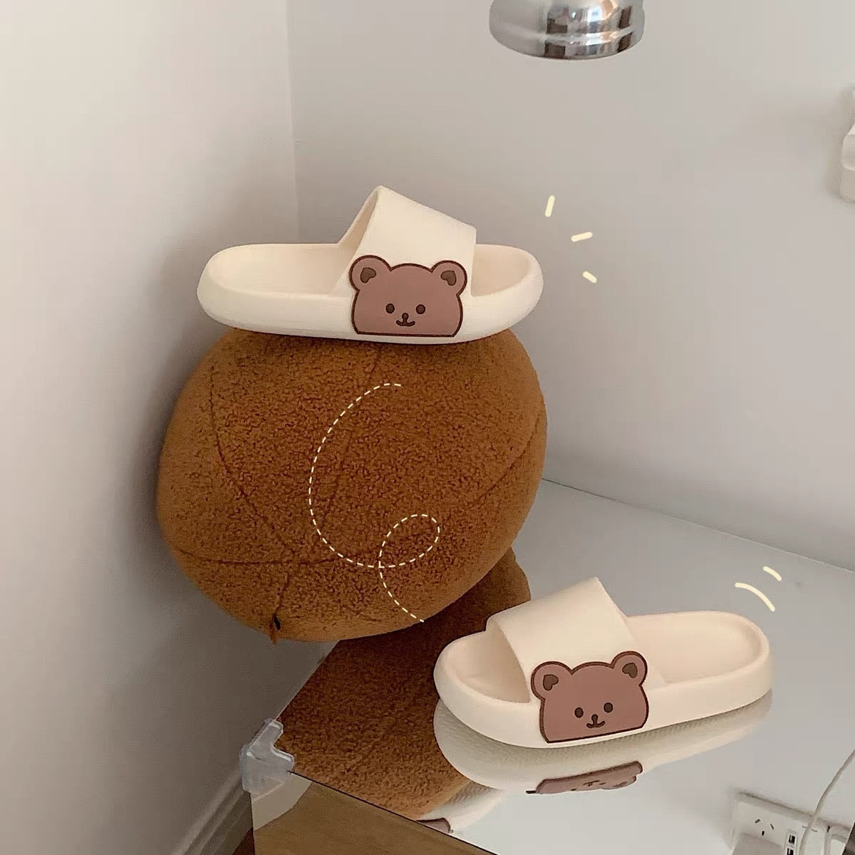 Cute Side Bear Indoor Slippers