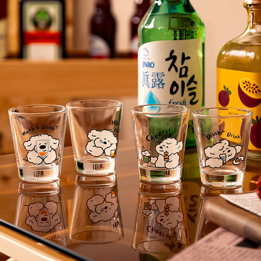 Adorable Dog Soju Glass Set of 4