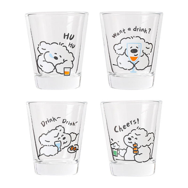 Adorable Dog Soju Glass Set of 4