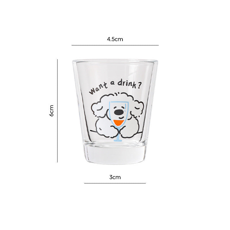 Adorable Dog Soju Glass Set of 4