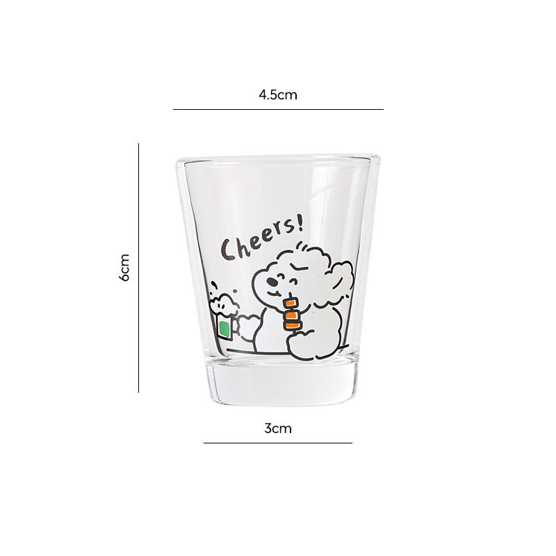 Adorable Dog Soju Glass Set of 4