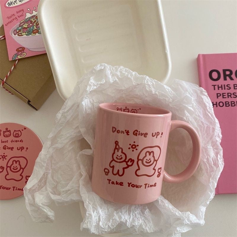 “Don’t Give Up” Pink Ceramic Mug