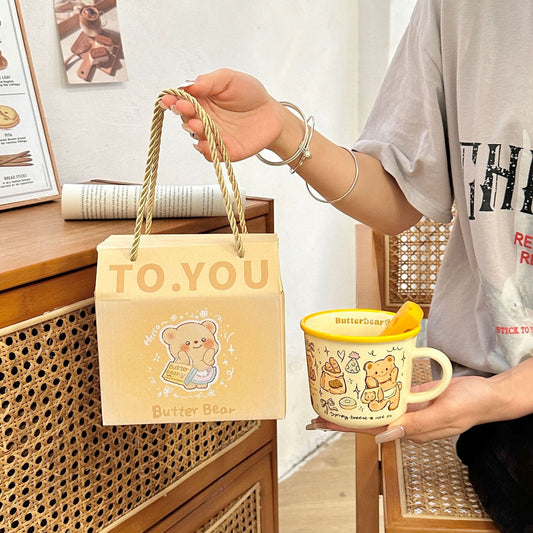 Butter Bear Ceramic Mug (With Spoon and Gift Box)