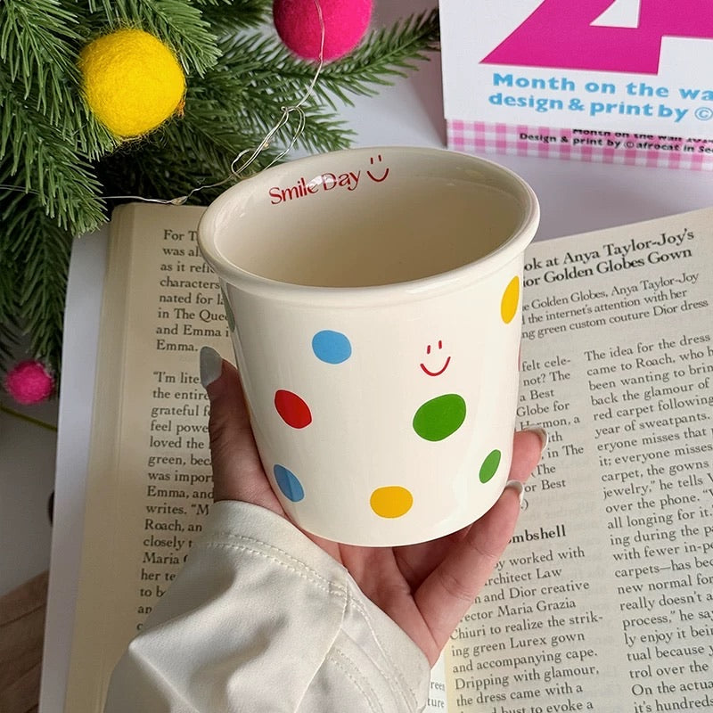 Smile Day Colorful Polka Dot Mug