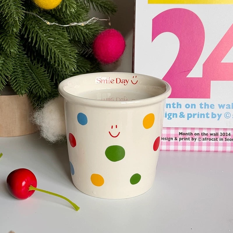 Smile Day Colorful Polka Dot Mug