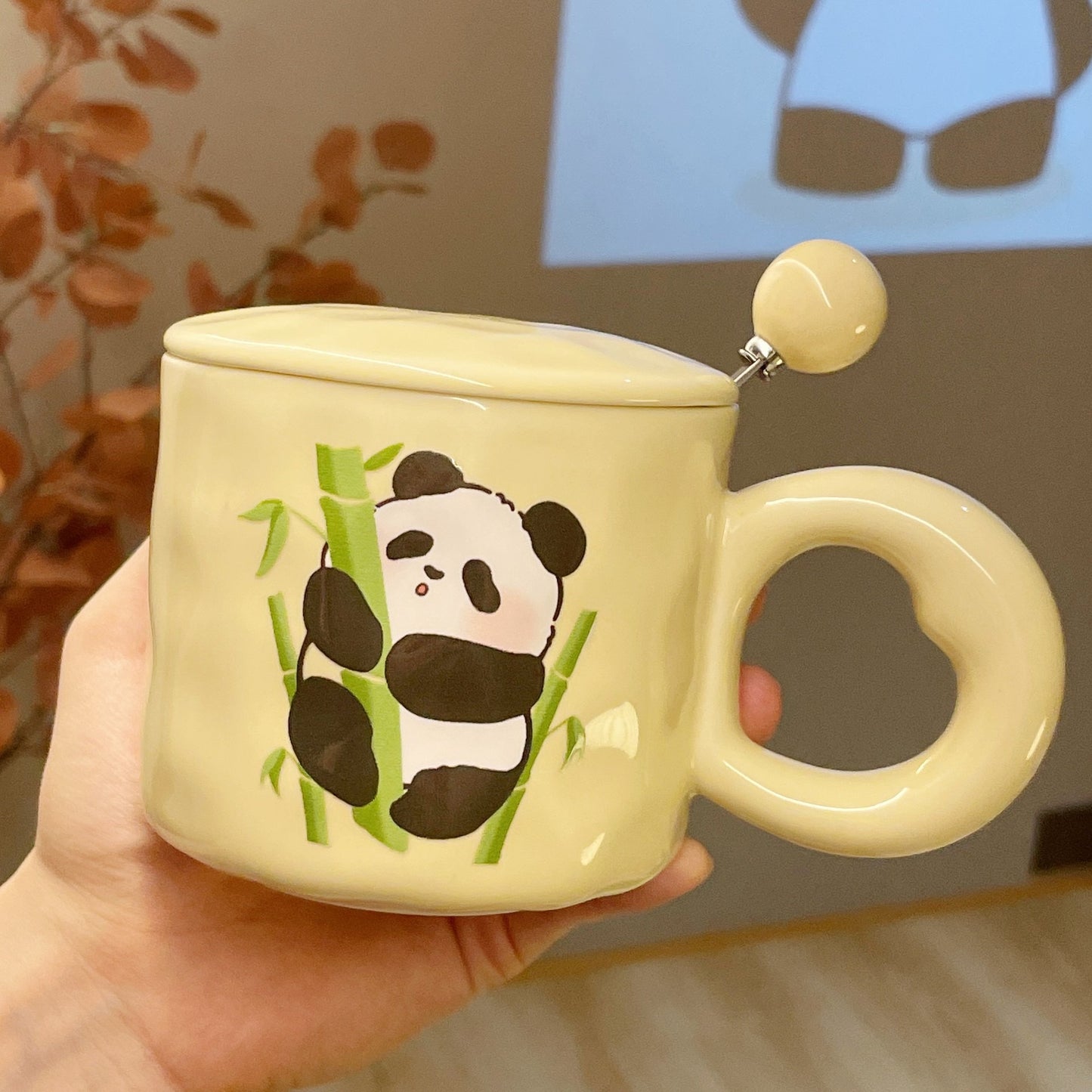 Bamboo Climbing Panda Ceramic Mug Gift Set