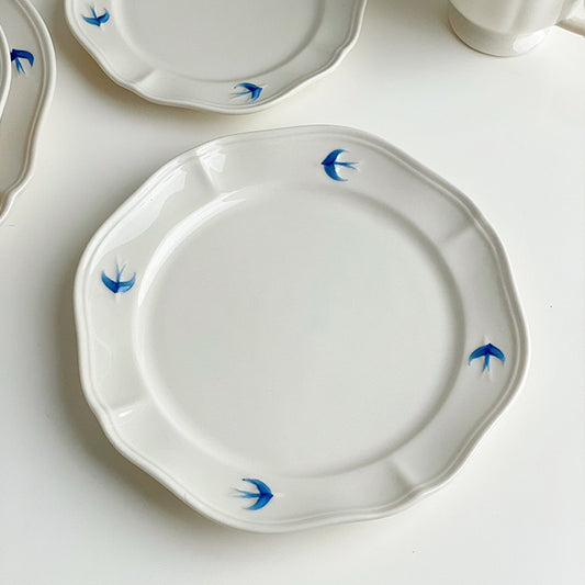 Blue Swallow Ceramic Plate