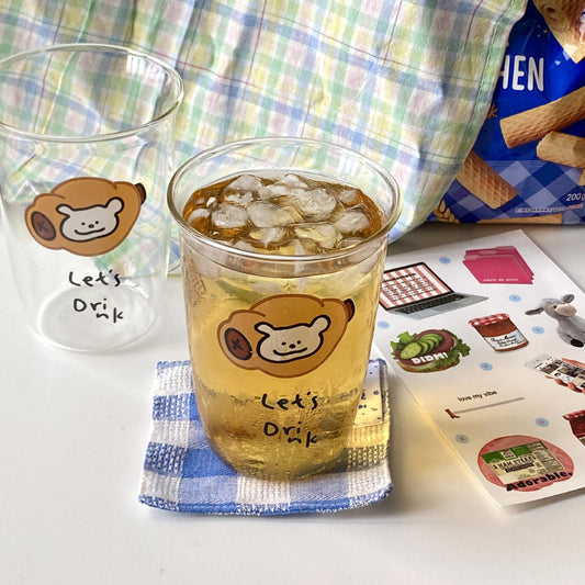 Bread Puppy Rimmed Glass Cup