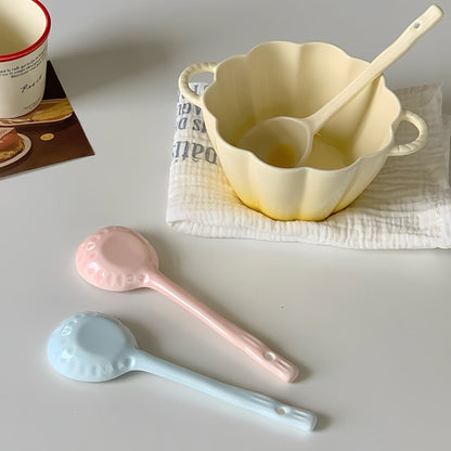 Gradient Macaron-Colored Ceramic Spoon