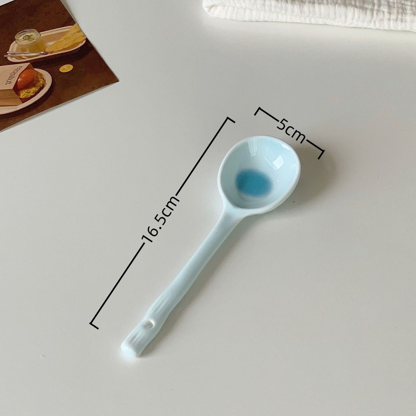 Gradient Macaron-Colored Ceramic Spoon