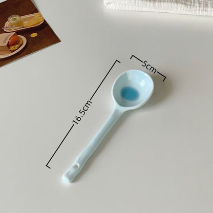 Gradient Macaron-Colored Ceramic Spoon