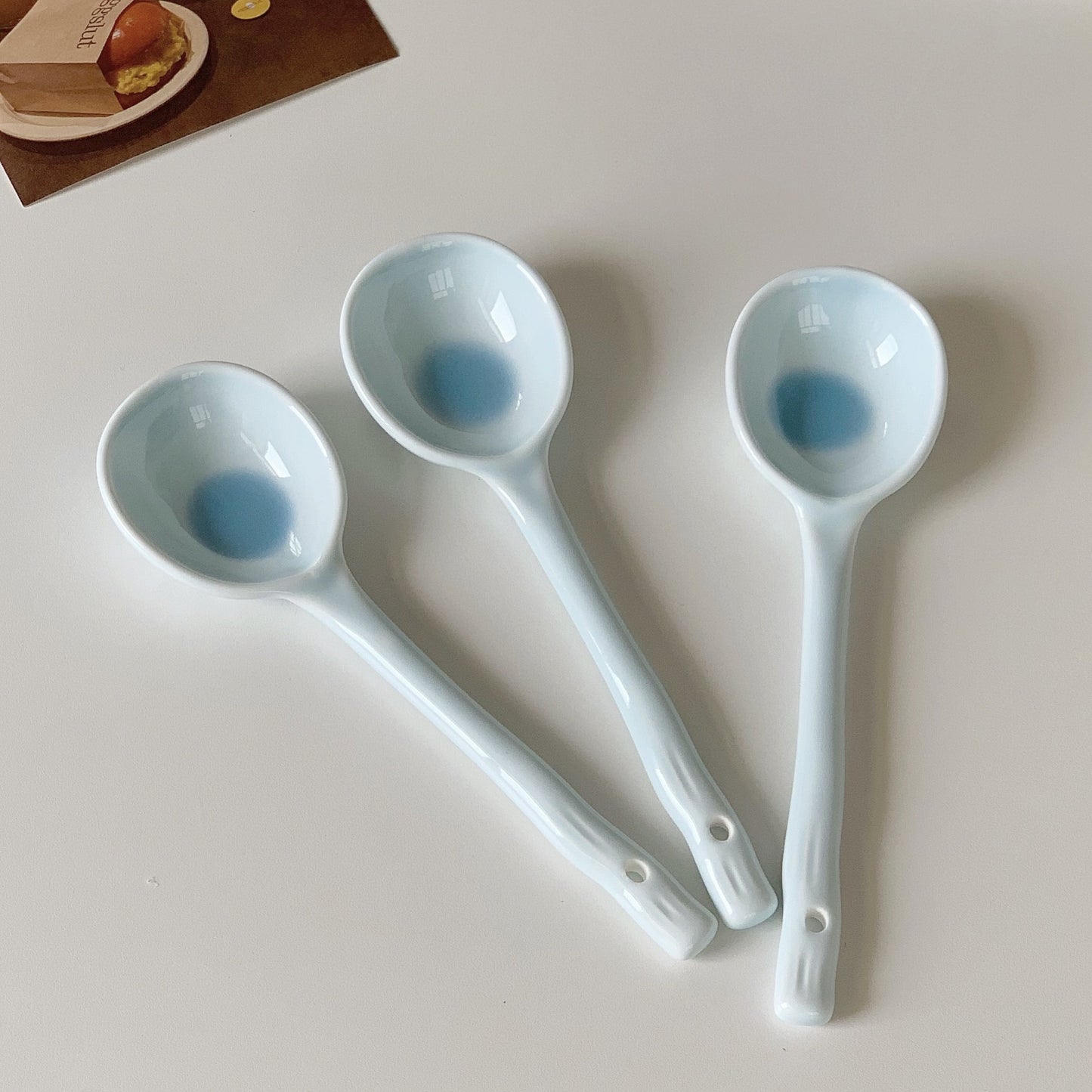 Gradient Macaron-Colored Ceramic Spoon