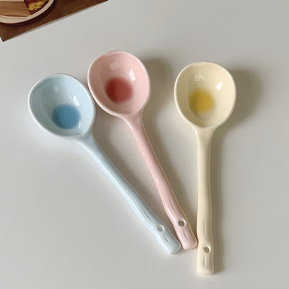 Gradient Macaron-Colored Ceramic Spoon