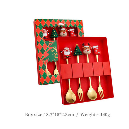 Christmas Stainless Steel Fork and Spoon Gift Set