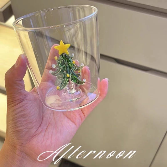 3D Christmas Tree Glass Cup