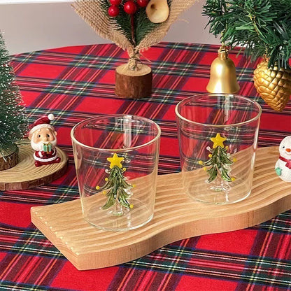 3D Christmas Tree Glass Cup