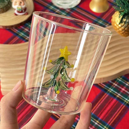 3D Christmas Tree Glass Cup