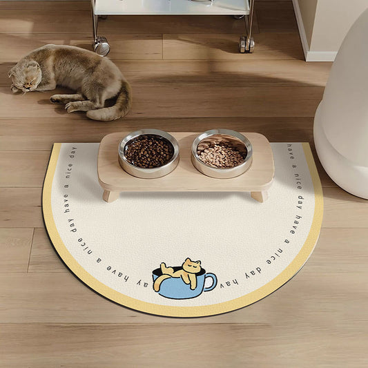 Pet Semi-Circle Diatomaceous Earth Dining Mat