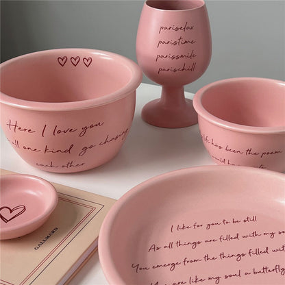 Pink Letters Ceramic Collection [Set of 5]