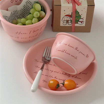 Pink Letters Ceramic Collection [Set of 5]