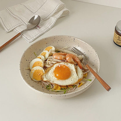 Japanese-style Ink-Splashed Ceramic Plate/ Bowl